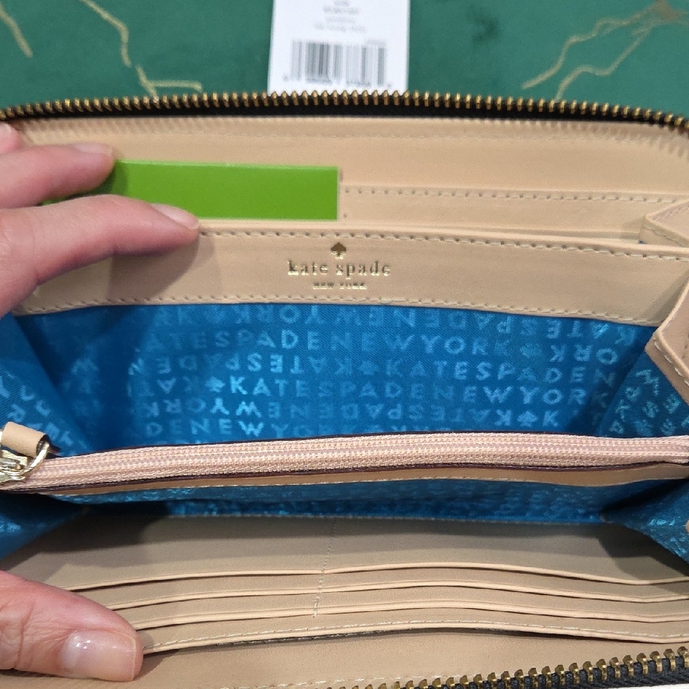 Kate Spade Black and Cream Striped Wallet - Picture 4 of 6